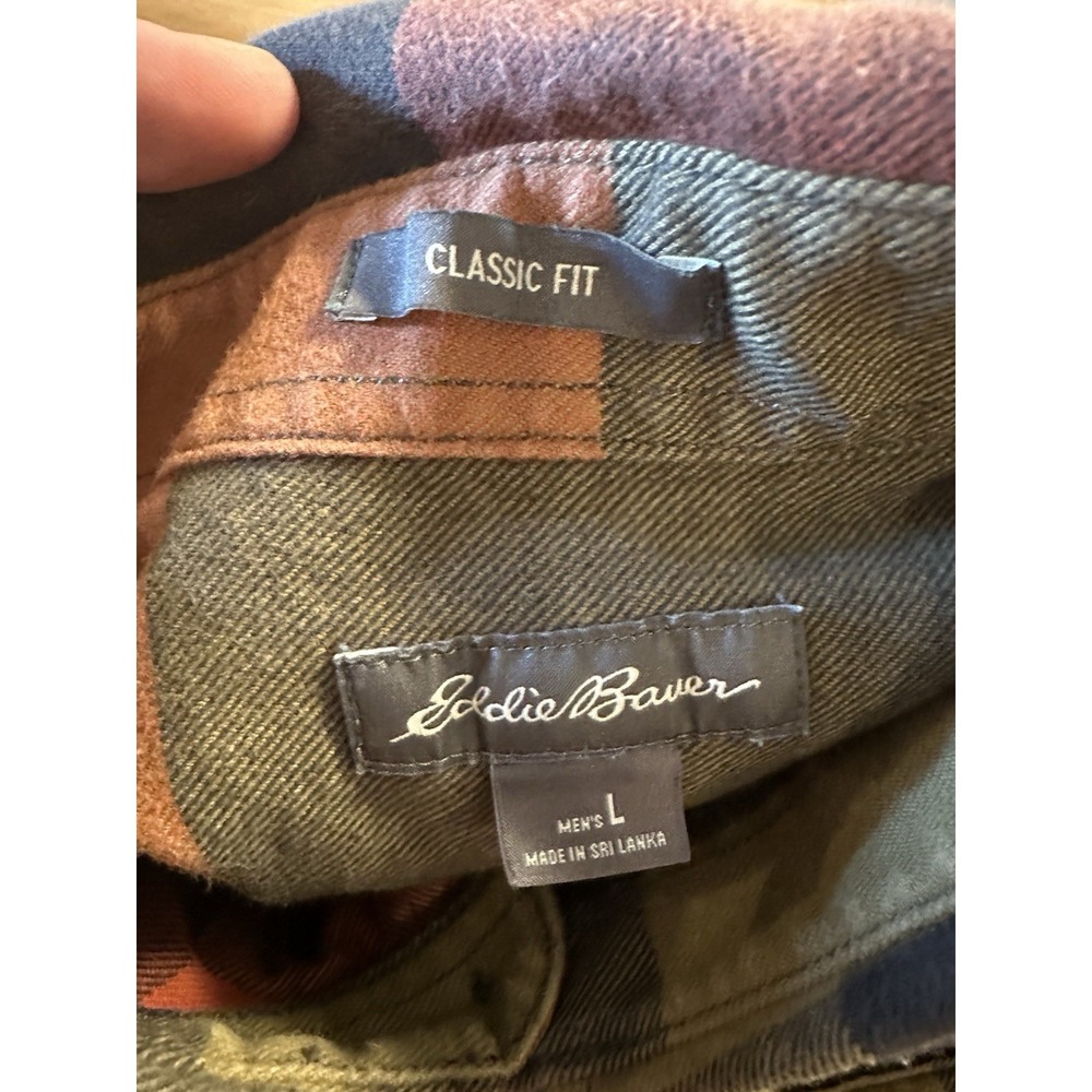 Eddie Bauer Mens Plaid Flannel Long Sleeve Sz Large Cotton - Picture 6 of 7